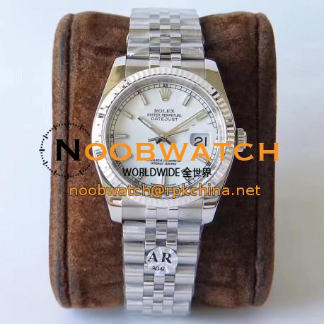 Replica Rolex Datejust 36MM 116234 AR V2 Stainless Steel 904L White Dial Swiss 3135