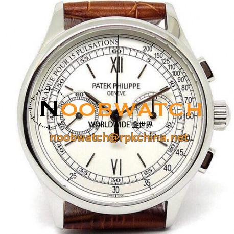 Replica Patek Philippe 5170G Chronograph Stainless Steel White Dial Lemania