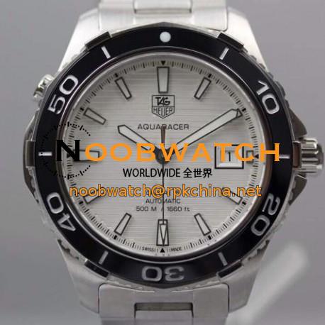 Replica Tag Heuer Aquaracer Calibre 5 SS 1:1 White Dial on SS Bracelet A2824