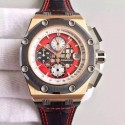 Replica Audemars Piguet Royal Oak Offshore Rubens Barrichello II 26284RO.OO.D002CR.01 JF V2 Rose Gold Red Dial Swiss 3126