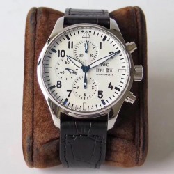 Replica IWC Pilot Chronograph Edition 150 Years 377725 ZF Stainless Steel White Dial Swiss 7750