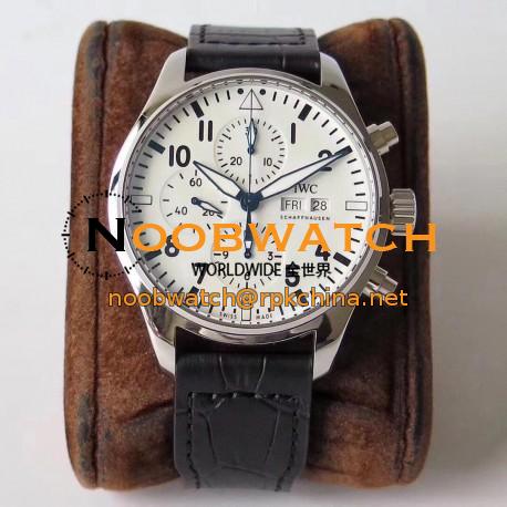 Replica IWC Pilot Chronograph Edition 150 Years 377725 ZF Stainless Steel White Dial Swiss 7750