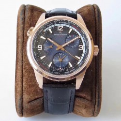 Replica Jaeger-LeCoultre Polaris Geographic WT TWA Rose Gold Blue Dial Swiss Caliber 936A/1