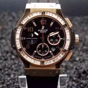 Replica Hublot Big Bang Rose Gold Diamonds Bezel Swiss 7750