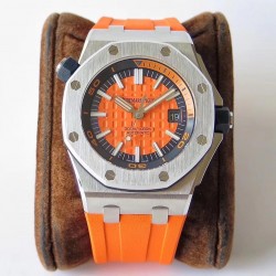 Replica Audemars Piguet Royal Oak Offshore Diver 15710ST.OO.A070CA.01 JF V8 Stainless Steel Orange Dial Swiss 3120