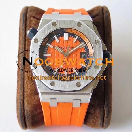 Replica Audemars Piguet Royal Oak Offshore Diver 15710ST.OO.A070CA.01 JF V8 Stainless Steel Orange Dial Swiss 3120