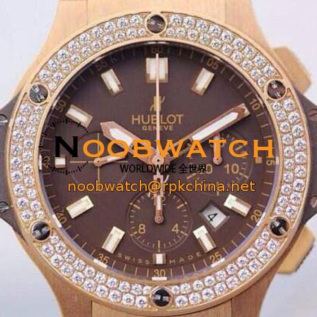 Replica Hublot Big Bang Rose Gold Diamonds Bezel Swiss HUB4100