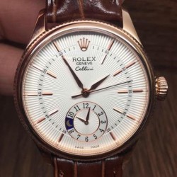 Replica Rolex Cellini 50515 Rose Gold White Dial Swiss 2836-2