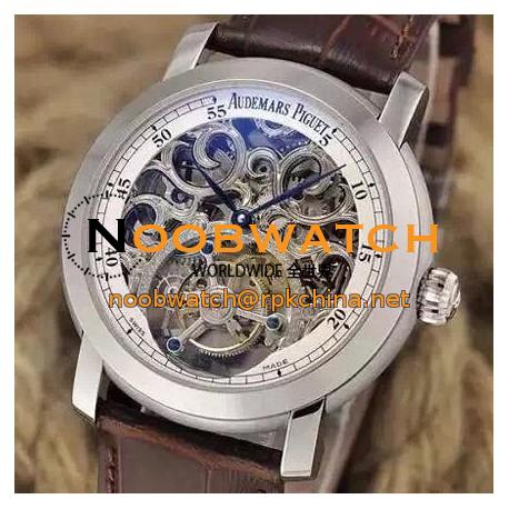 Replica Audemars Piguet Jules Audemars Tourbillon Stainless Steel Skeleton & White Dial Swiss Tourbillon