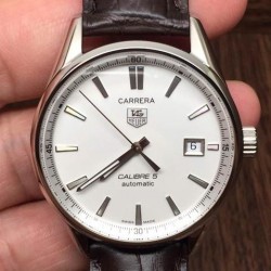 Replica Tag Heuer Carrera Calibre 5 Stainless Steel White Dial Swiss Calibre 5