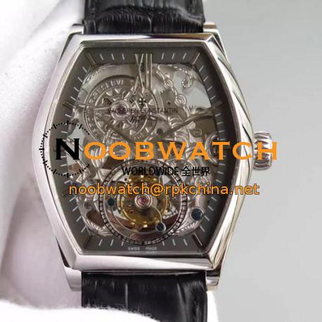 Replica Vacheron Constantin Malte Tourbillon Stainless Steel Skeleton & Black Dial Swiss Tourbillon