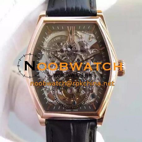 Replica Vacheron Constantin Malte Tourbillon Rose Gold Skeleton & Black Dial Swiss Tourbillon