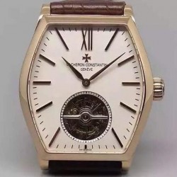 Replica Vacheron Constantin Malte Tourbillon Rose Gold White Dial Swiss Tourbillon