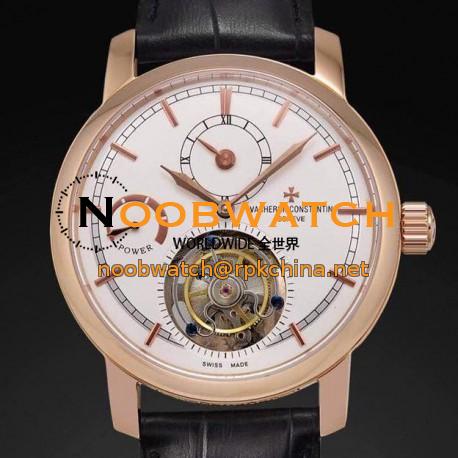 Replica Vacheron Constantin Patrimony Tourbillon Rose Gold White Dial Swiss Tourbillon