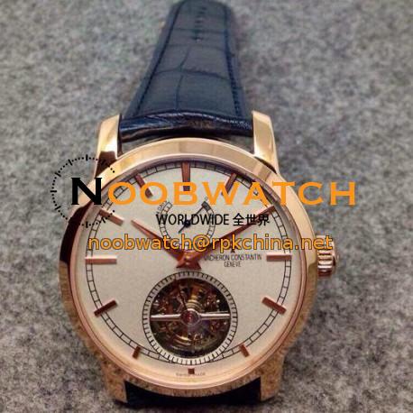 Replica Vacheron Constantin Patrimony Tourbillon Rose Gold White Dial Swiss Tourbillon