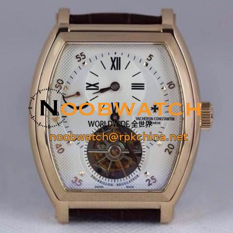 Replica Vacheron Constantin Malte Regulator Tourbillon Rose Gold White Dial Swiss Tourbillon