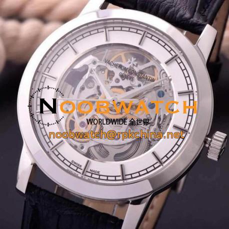 Replica Vacheron Constantin Patrimony Stainless Steel Skeleton & White Dial Swiss 2824