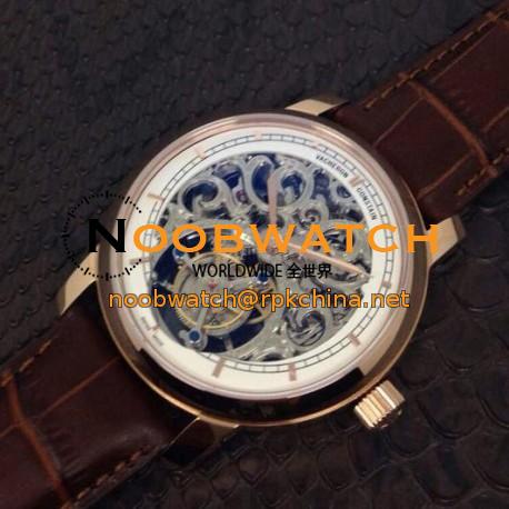 Replica Vacheron Constantin Patrimony Tourbillon Rose Gold Skeleton & White Dial Swiss Tourbillon