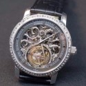 Replica Vacheron Constantin Patrimony Tourbillon Stainless Steel & Diamonds Skeleton & Gray Dial Swiss Tourbillon