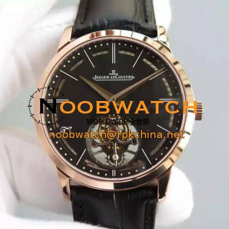 Replica Jaeger-LeCoultre Master Ultra Thin Tourbillon Rose Gold Black Dial Swiss Tourbillon