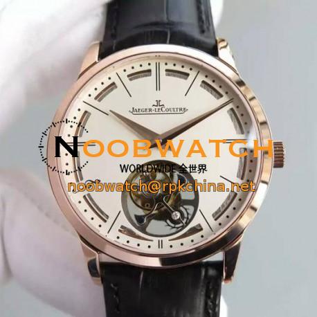 Replica Jaeger-LeCoultre Master Ultra Thin Tourbillon Rose Gold White Dial Swiss Tourbillon