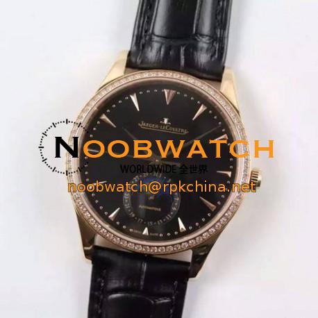 Replica Jaeger-LeCoultre Master Ultra Thin Moon Rose Gold Black Dial Swiss JLC 925