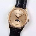 Replica Jaeger-LeCoultre Master Ultra Thin Moon Rose Gold Gold Dial Swiss JLC 925