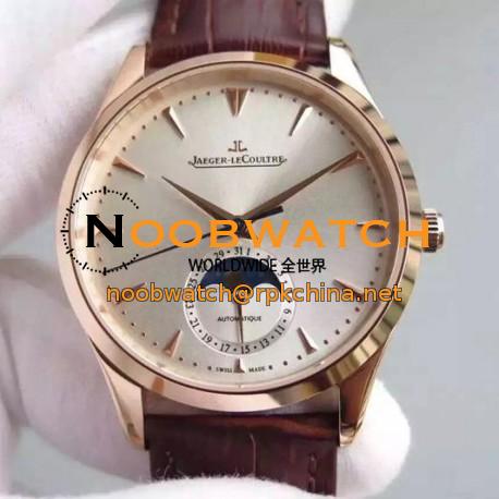 Replica Jaeger-LeCoultre Master Ultra Thin Moon Rose Gold Silver Dial Swiss JLC 925