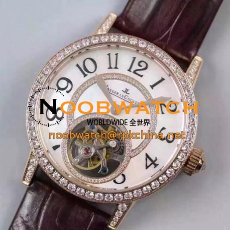 Replica Jaeger-LeCoultre Rendez Vous Tourbillon Ladies Rose Gold & Diamonds Pearl Dial Swiss Tourbillon