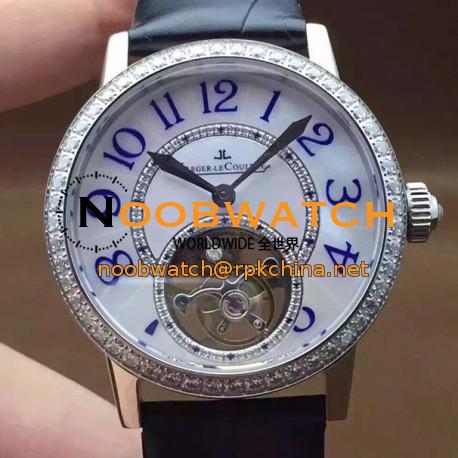 Replica Jaeger-LeCoultre Rendez Vous Tourbillon Ladies Stainless Steel & Diamonds Pearl Dial Swiss Tourbillon