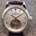 Replica Jaeger-LeCoultre Master Ultra Thin Tourbillon Stainless Steel  White Dial Swiss Tourbillon