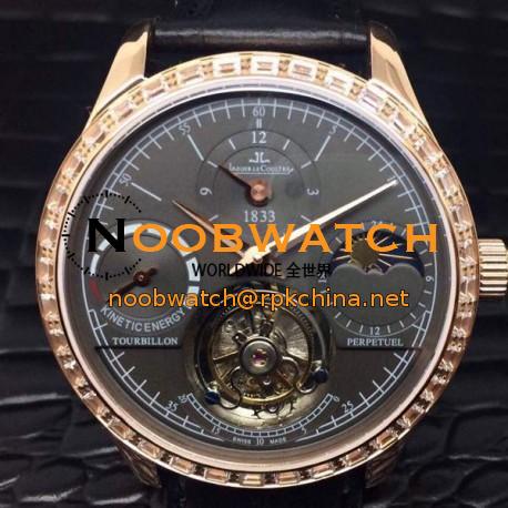 Replica Jaeger-LeCoultre Master Grande Tradition Tourbillon Rose Gold & Diamonds Black Dial Swiss Tourbillon