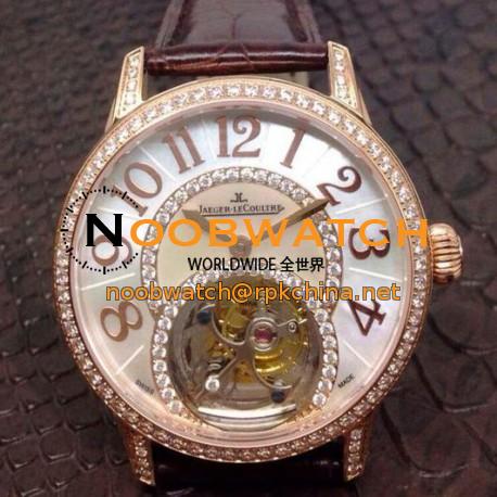 Replica Jaeger-LeCoultre Rendez Vous Tourbillon Rose Gold & Diamonds Diamonds & Pearl Dial Swiss Tourbillon