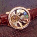 Replica Jaeger-LeCoultre Rendez Vous Tourbillon Rose Gold Diamonds & Pearl Dial Swiss Tourbillon