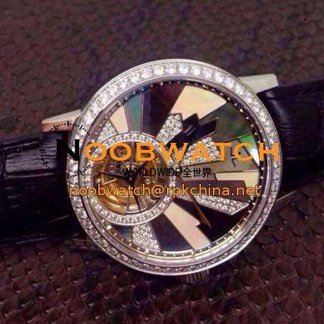 Replica Jaeger-LeCoultre Rendez Vous Tourbillon Stainless Steel & Diamonds Diamonds & Pearl Dial Swiss Tourbillon