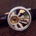 Replica Jaeger-LeCoultre Rendez Vous Tourbillon Stainless Steel & Diamonds Diamonds & Pearl Dial Swiss Tourbillon