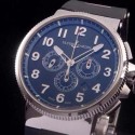 Replica Ulysse Nardin Marine Chronograph Stainless Steel Arabian Numbers Black Dial Swiss 7750