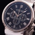 Replica Ulysse Nardin Marine Chronograph Stainless Steel Roman Numbers Black Dial Swiss 7750