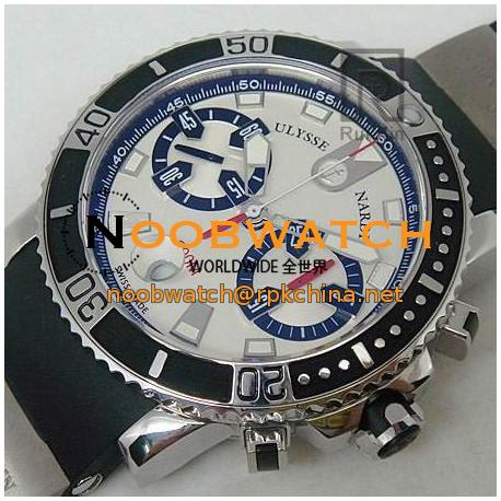 Replica Ulysse Nardin Maxi Marine Diver Chronograph Stainless Steel White Dial Swiss 7750