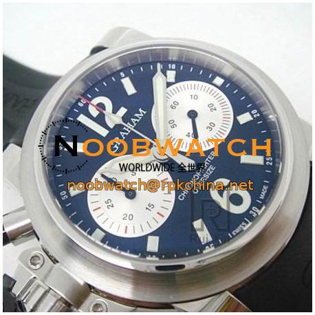 Replica Graham Chronofighter Oversize Stainless Steel Black & White Dial Swiss 7750