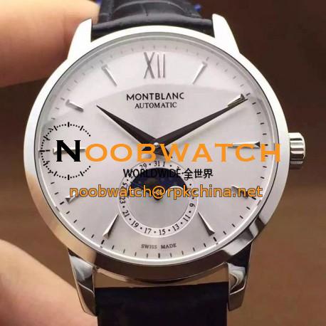 Replica Montblanc Meisterstuck Heritage Moonphase Stainless Steel Stainless Steel Markers White Dial Swiss 2914