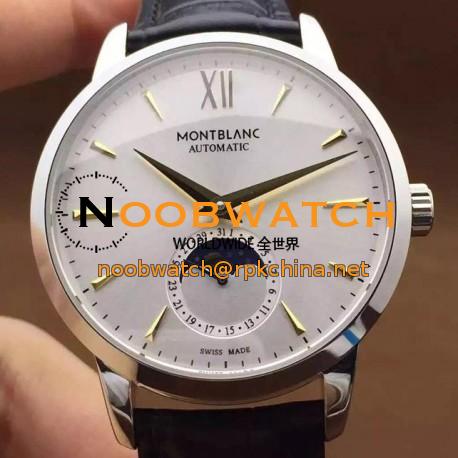 Replica Montblanc Meisterstuck Heritage Moonphase Stainless Steel Yellow Gold Markers White Dial Swiss 2914