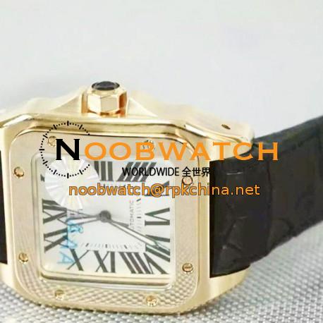 Replica Cartier Santos 100 Rose Gold White Dial Swiss 2836-2