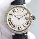 Replica Cartier Ballon Bleu Stainless Steel & Diamonds White Dial Swiss 2836-2