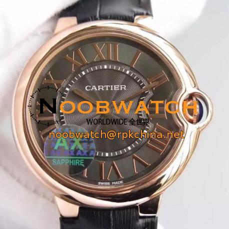 Replica Cartier Ballon Bleu Rose Gold Brown Dial Swiss 2836-2