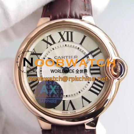 Replica Cartier Ballon Bleu Rose Gold White Dial Swiss 2836-2