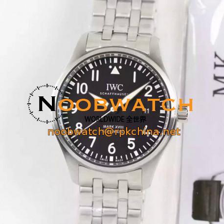 Replica IWC Pilot Mark XVIII IW327002 Stainless Steel Black Dial Swiss 2892