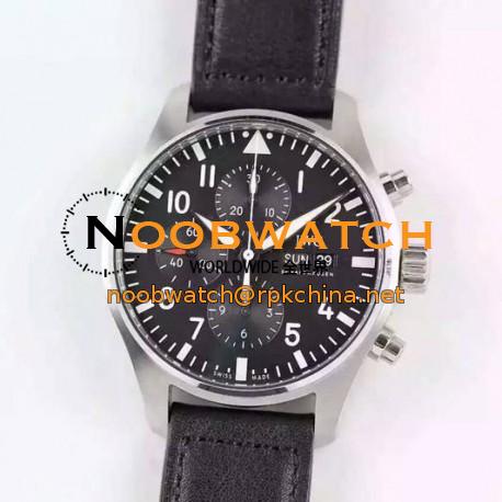 Replica IWC Pilot Chronograph IW377709 Stainless Steel Black Dial Swiss 7750