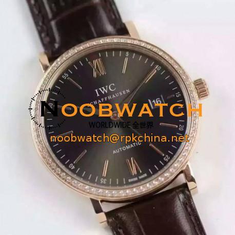 Replica IWC Portofino Automatic IW356516 Rose Gold & Diamonds Gray Dial Swiss 2892