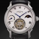 Replica Patek Philippe Tourbillon Moonphase Power Reserve Stainless Steel White Dial Swiss Tourbillon